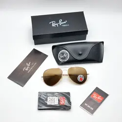 عینک آفتابی ریبن پلاریزه مدل 3026 فریم طلایی شیشه قهوه ای