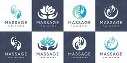 وکتور مجموعه لوگو ماساژ تراپی | وان پیک - فایل گرافیکی پرمیوم (وکتور-PSD)