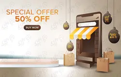 وکتور بنر تریبون فروش ویژه | وان پیک - فایل گرافیکی پرمیوم (وکتور-PSD)