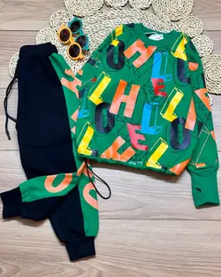 بلوز شلوار فینگردار طرح هِلو