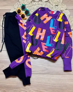 بلوز شلوار فینگردار طرح هِلو