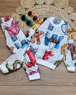 بلوز شلوار مخمل طرح حروف