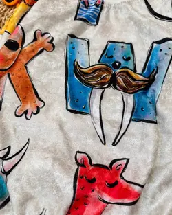 بلوز شلوار مخمل طرح حروف