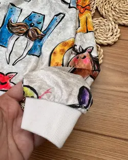 بلوز شلوار مخمل طرح حروف