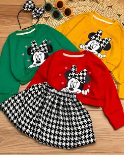 سه تیکه کراپ فینگردار دامن و تل