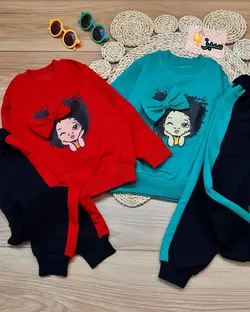 بلوز شلوار دختر مو فرفری