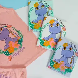 رکابی شورت دخترانه طرح دینو