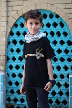 بلوز تک مشکی محرمی با طرح زیبای علمدار