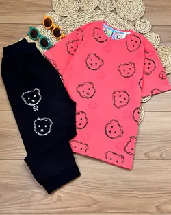 تیشرت شلوارک اسپرت طرح خرسی