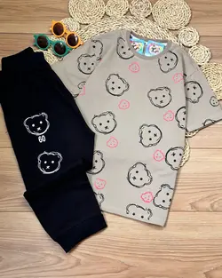 تیشرت شلوارک اسپرت طرح خرسی