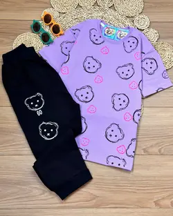 تیشرت شلوارک اسپرت طرح خرسی