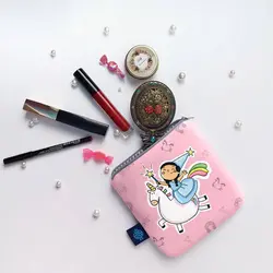 کیف آرایش طرح یونی کورن صورتی کد ۰۳۵