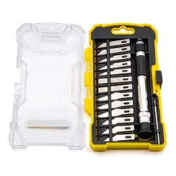 کاتر قلمی بدنه فلزی به همراه 13 تیغ یدک RDEER