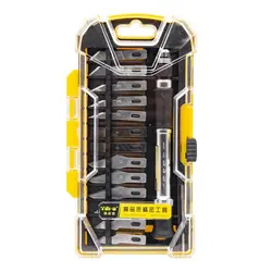 کاتر قلمی بدنه فلزی به همراه 13 تیغ یدک RDEER