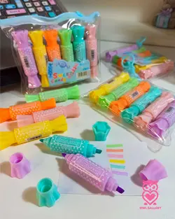 پک شش تایی هایلایتر فانتزی دو سر طرح شکلات