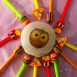 روان نویس فانتزی فست فود (پیتزا، سیب زمینی، همبرگر، هات داگ)