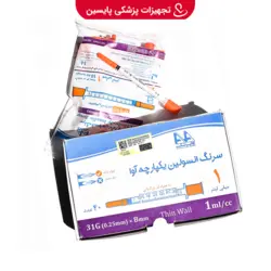 سرنگ انسولین 1 سی سی یکپارچه آوا - پایسین - تجهیزات پزشکی