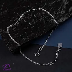 پابند نقره کارتیه پلاک دار کد B2110 با روکش طلای سفید