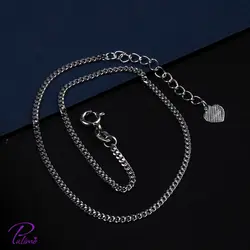 پابند نقره طنابی کد B2108 با روکش طلای سفید