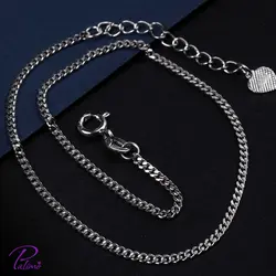 پابند نقره طنابی کد B2108 با روکش طلای سفید