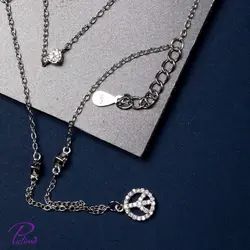 دستبند نقره نماد آزادی کد B2127 با روکش طلای سفید