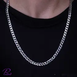 زنجیر نقره کارتیه ایتالیایی کد C2082 با روکش طلا سفید