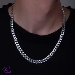 زنجیر نقره کارتیه ایتالیایی کد C2082 با روکش طلا سفید