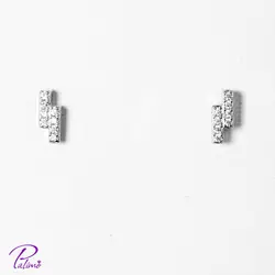 گوشواره نقره صاعقه کد E2087 با روکش طلای سفید