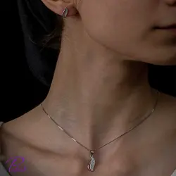 نیم ست نقره موج کد H2077 با روکش طلای سفید