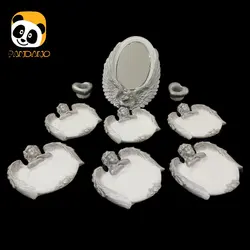 ظروف هفت سین 9 پارچه طرح فرشته نقره ای