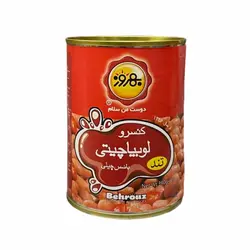کنسرو لوبیاچیتی تند با سس چیلی بهروز 390 گرمی