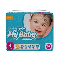 پوشک سایز 4 مای بیبی 34 عددی