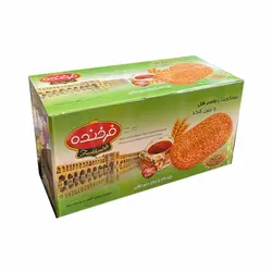 بیسکویت با طعم هل  تزیین کنجد فرخنده 850 گرمی