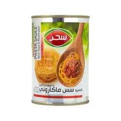 کنسرو سس ماکارونی با سویا و قارچ سحر 400 گرمی