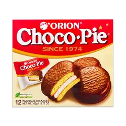 کیک روکش شکلاتی با مغز مارشمالو چوکو پای 12 عددی (choco pie) 360 گرم