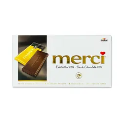 شکلات تخته ای مرسی شکلات تلخ 72% (merci) 100 گرم