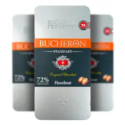 شکلات تخته ای تلخ با طعم فندق باچرون (bucheron) 100 گرم