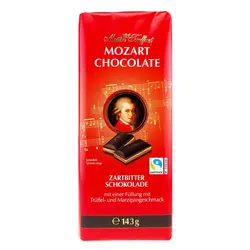 شکلات تخته ای تلخ با مغز ترافل و مارزیپان موزارت مایتر ترافروت (maitre traffout) 143 گرمی