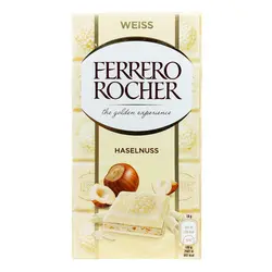 شکلات تخته ای سفید فندقی فررو روشر (ferrero rocher) 90 گرمی