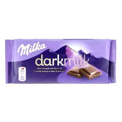 شکلات تخته ای تلخ شیری میلکا (milka) 85 گرمی