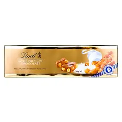 شکلات تخته ای شیری با تکه های فندق لینت (lindt) 300 گرمی