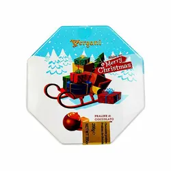 پرالین شکلات و کارامل جعبه حلبی کریسمس ورگانی  200 گرمی (VERGANI)