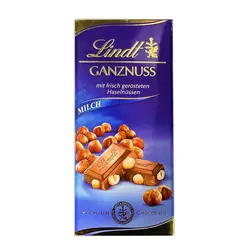 شکلات تخته ای با تکه های فندوق پرمیوم لینت (lindt) 100 گرمی