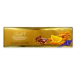 شکلات تخته ای لینت تلخ بادام و پرتقال (lindt) 300 گرمی