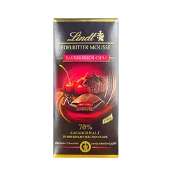 شکلات تخته ای تلخ 70 درصد با کرم البالو و فلفل پرمیوم لینت (lindt) 150 گرمی