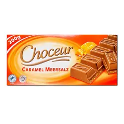 شکلات تخته ای چوکور با تکه های کارامل نمکی (choceur) 200 گرم