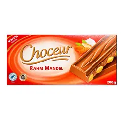 شکلات تخته ای چوکور با مغز بادام (choceur) 200 گرم