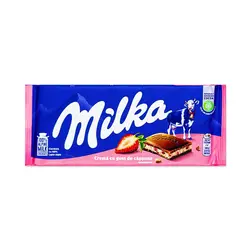 شکلات تخته ای میلکا با مغز توت فرنگی (milka) 100 گرم