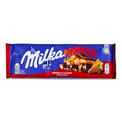 شکلات تخته ای میلکا با مغز کارامل و بادام (milka) 300 گرم