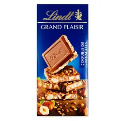 شکلات تخته ای با مغز تکه های فندق لینت (lindt) 150 گرم